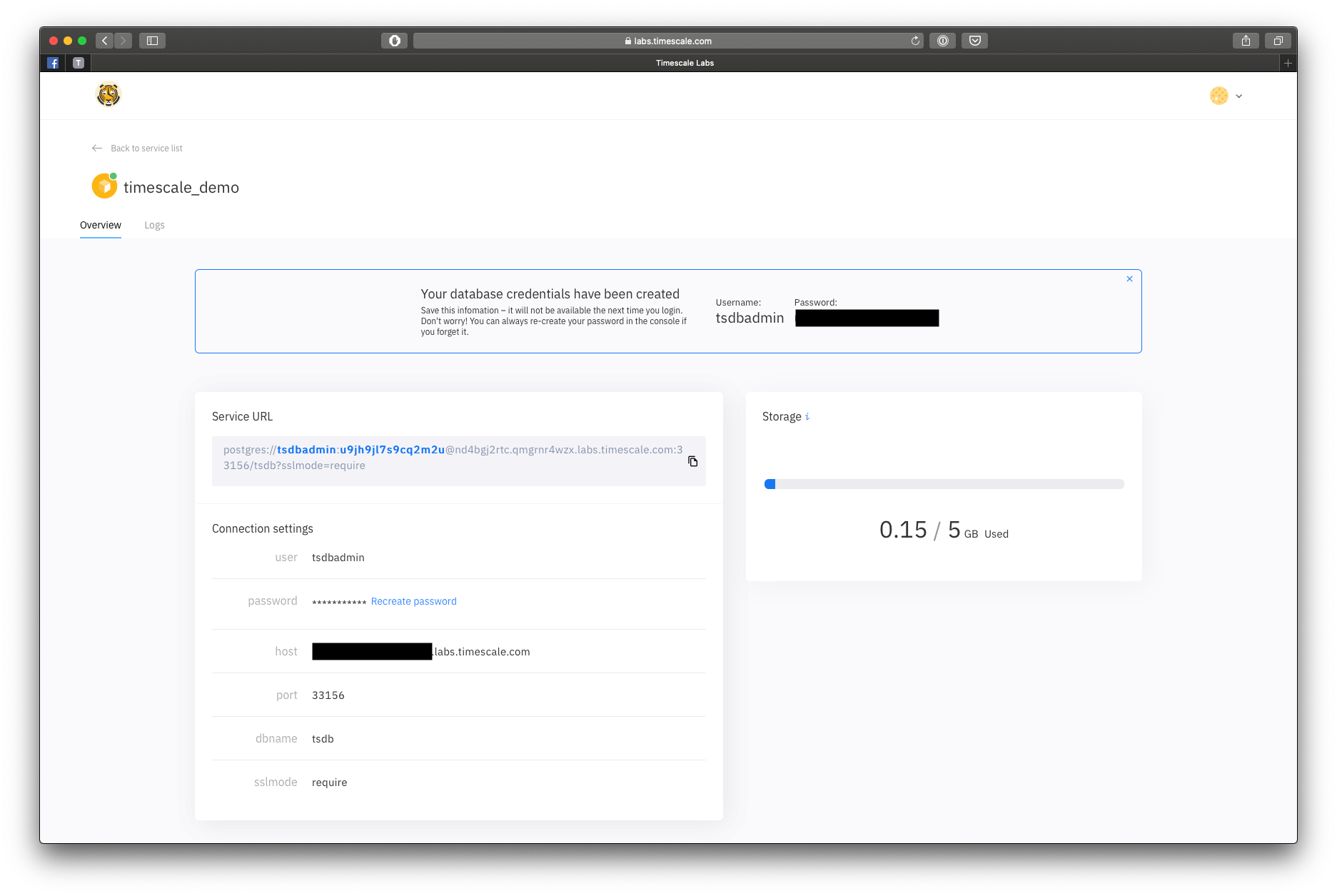 timescale labs config screen