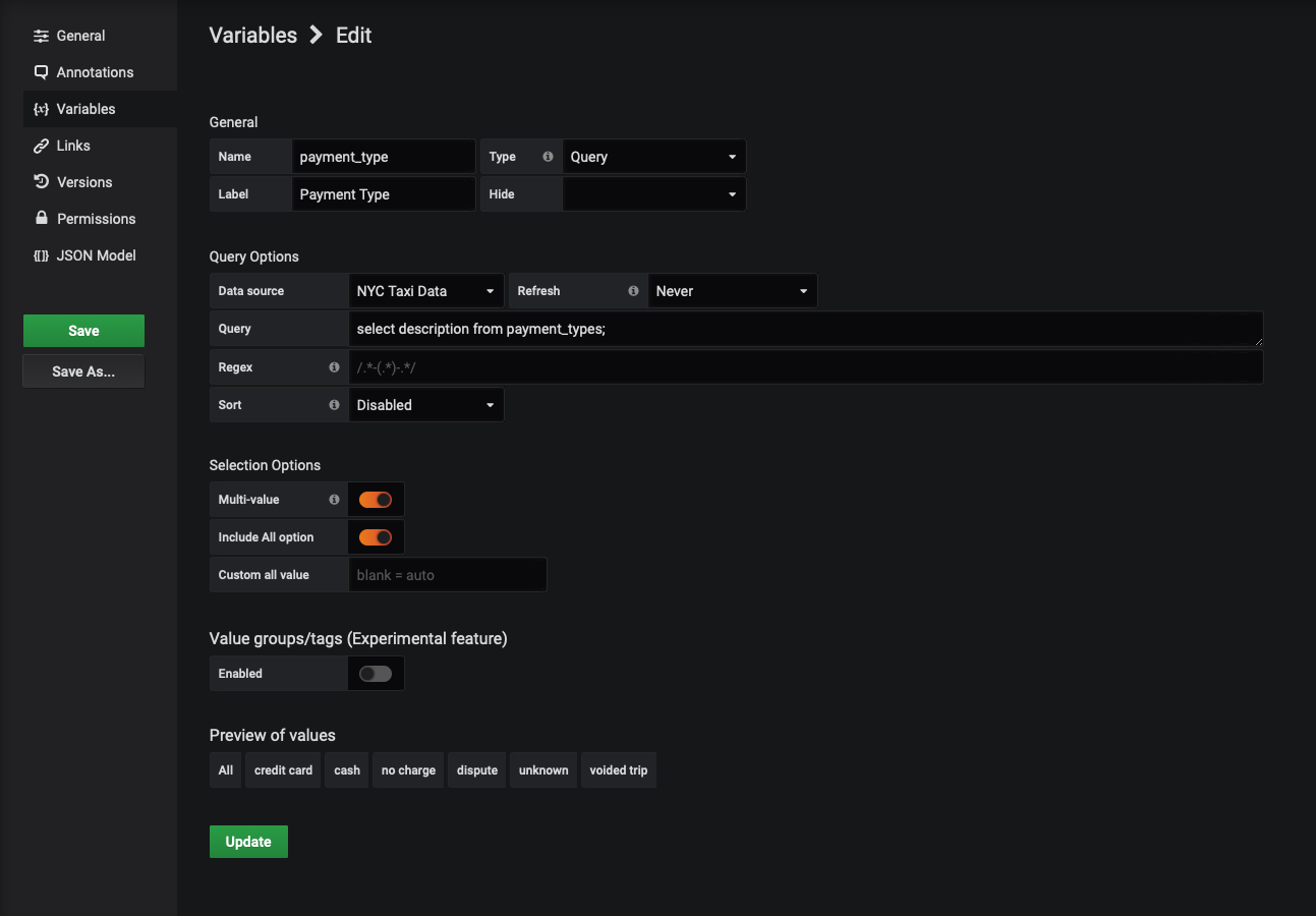 Modify our grafana variable to be more human readable